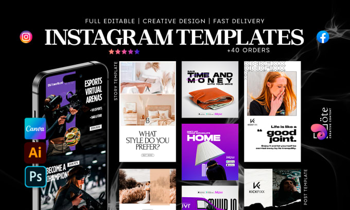 Gig Preview - Design editable instagram and facebook templates