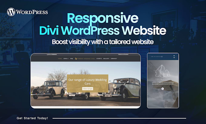 Gig Preview - Design responsive wordpress website with divi theme