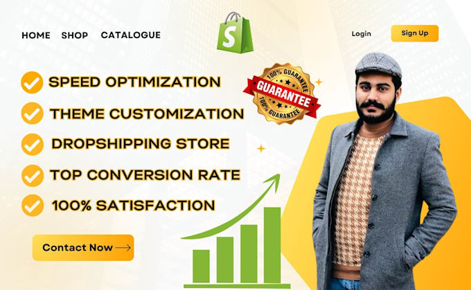 Gig Preview - Design your shopify store or shopify website with page speed optimization