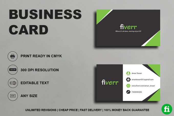 Gig Preview - Design a professional business card for you