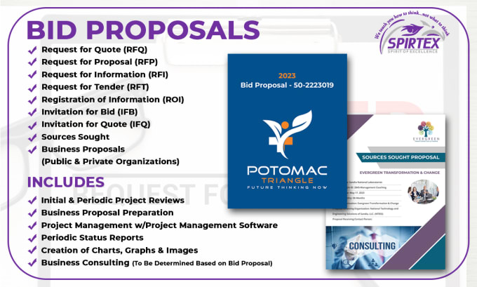 Gig Preview - Prepare a rfp rfq rfi sources sought bid proposal