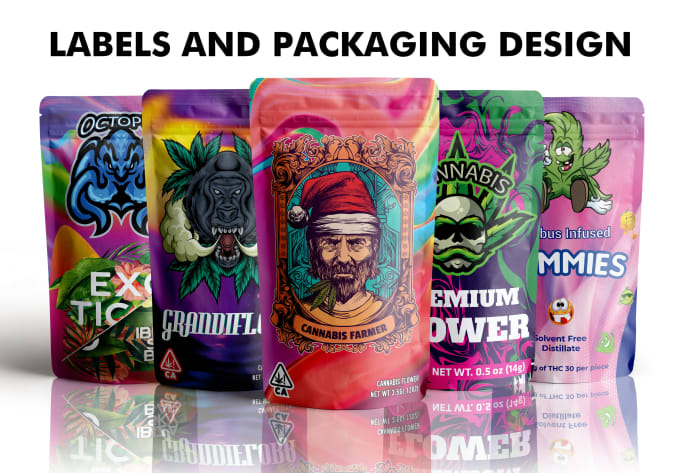 Gig Preview - Do unique packaging design, pouch bag, mylar bag, and product label design