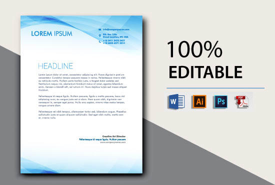 Gig Preview - Design professional letterhead in editable word format