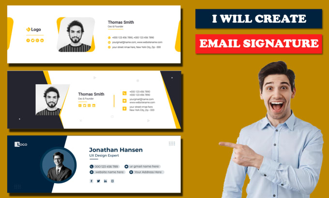 Gig Preview - Design professional email signature and footer