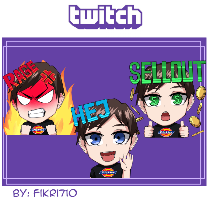 Gig Preview - Draw cute custom emotes twitch and youtube