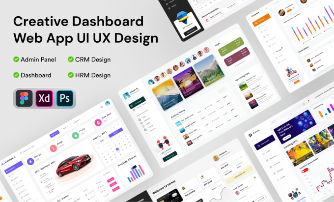 Gig Preview - Our agency will design dashboard, web app, CRM, and admin panel UI UX design