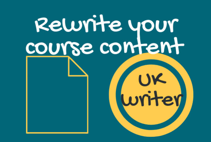 Gig Preview - Rewrite edit and proofread your course content or ebook