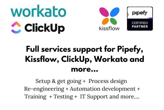 Gig Preview - Build automation on processst, pipefy, kissflow, or workato