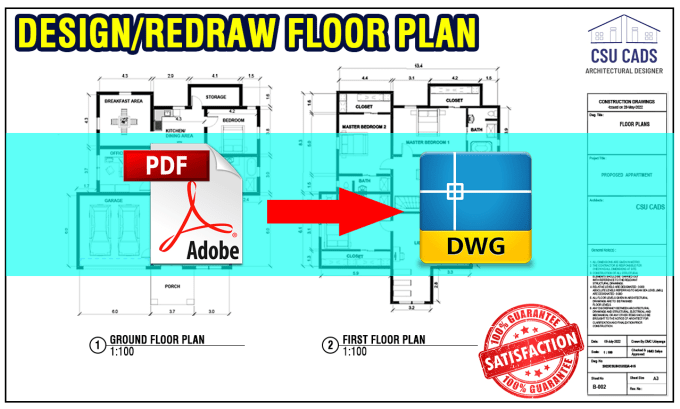 Gig Preview - Draw redraw architectural 2d floor plan in autocad chief architect