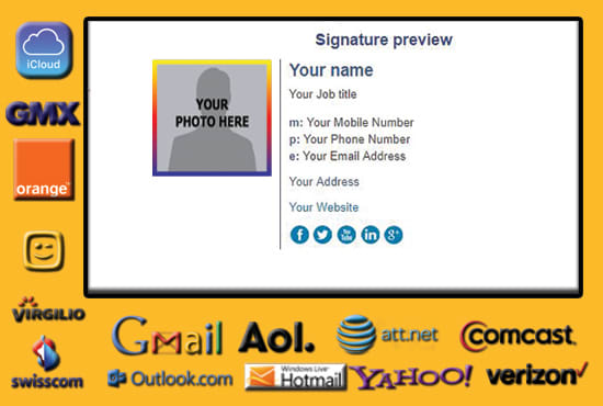 Gig Preview - Design professional email signature clickable and animated