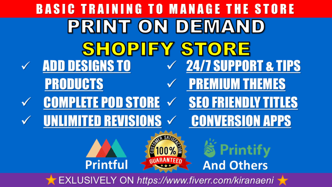 Bestseller - create print on demand shopify store or shopify website