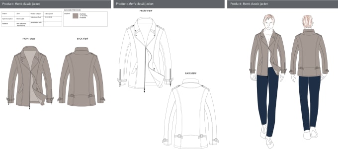 Gig Preview - Design fashion cad illustration flats technical drawings