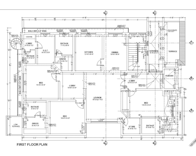 Gig Preview - Draw your architectural floorplans with autocad