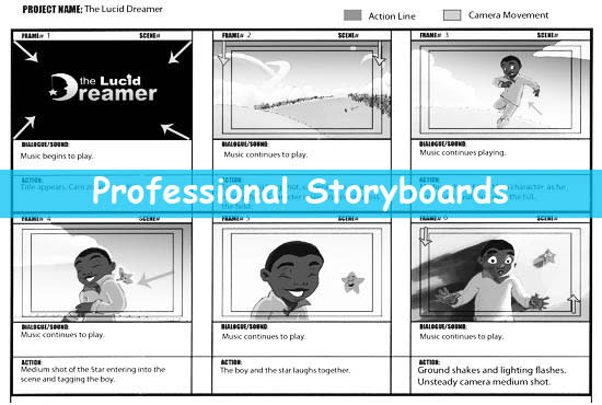 Gig Preview - Do professional storyboards for you