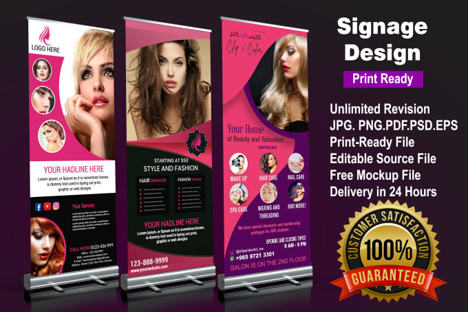 Gig Preview - Do outstanding signage design or roller banner in 24 hours