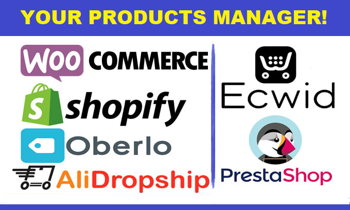 Gig Preview - Do products upload shopify ecwid woocommerce prestashop bigcommerce etsy magento