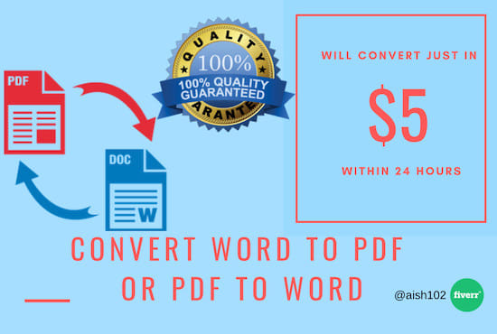 Gig Preview - Turn pdf into ms word or microsoft word to pdf