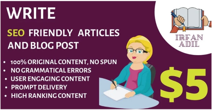 Gig Preview - Write SEO friendly articles and blog posts