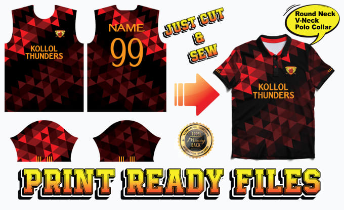 Gig Preview - Layout your jersey design into cut sew pattern for sublimation print