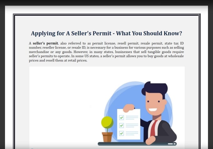 Gig Preview - Obtain a sellers permit for your business