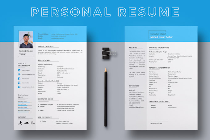 Gig Preview - Update and edit your CV, resume, cover letter design