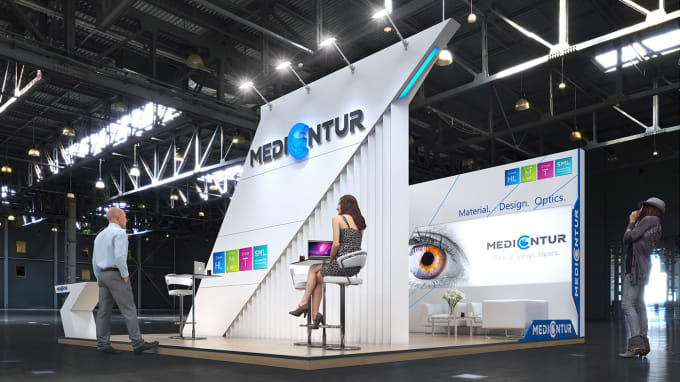 Gig Preview - Design exhibition booth, kiosk, 3d stand, virtual booth