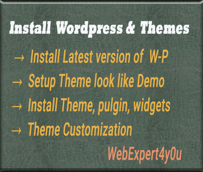 Gig Preview - Install, setup or customize wordpress like demo