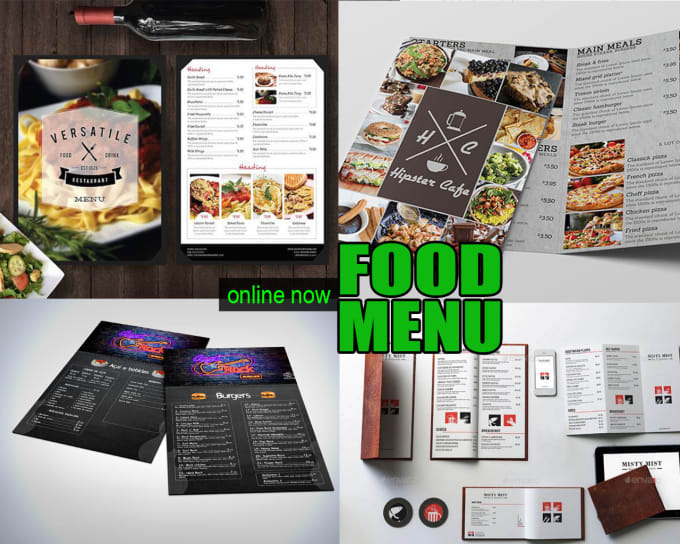 Gig Preview - Design menu, food digital menu and poster