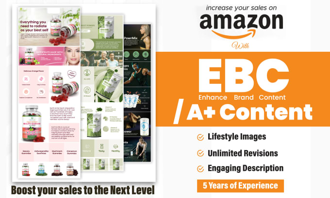 Gig Preview - Design amazon enhanced brand content or a plus pages