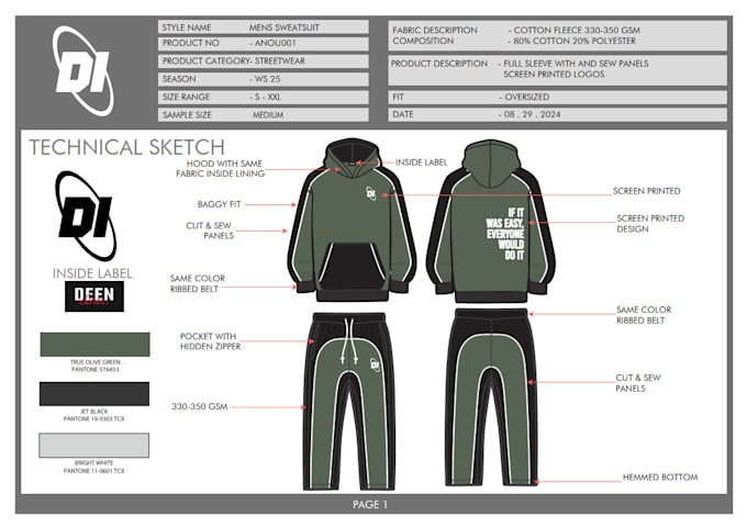 Gig Preview - Create professional apparel designs and tech packs