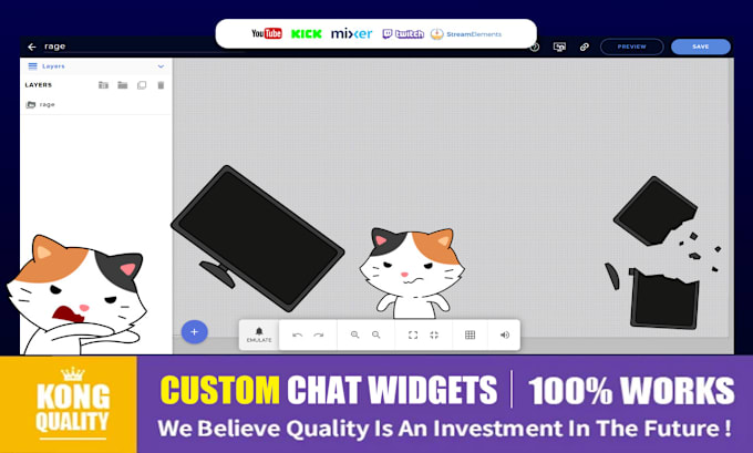 Gig Preview - Create custom chat widget animation for twitch youtube streamer