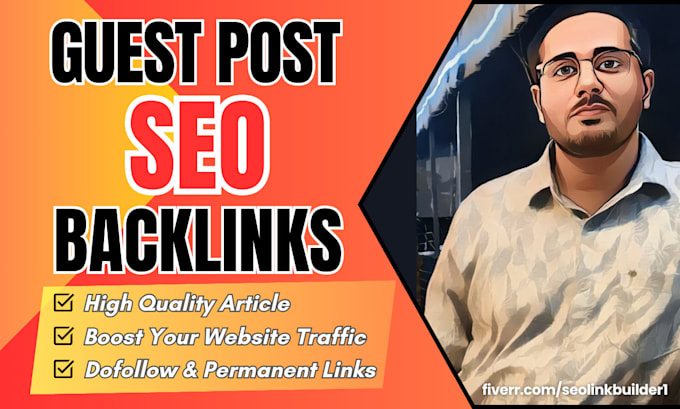 Gig Preview - Do high authority SEO backlinks with guest posting service