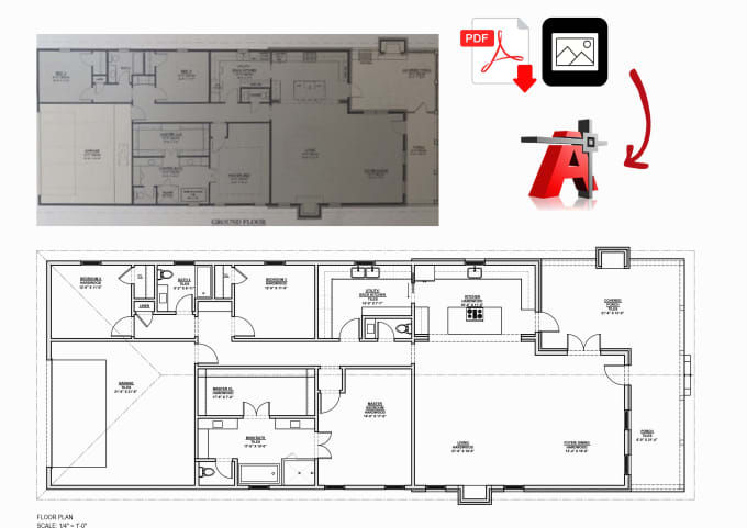 Gig Preview - Convert any pdf sketch or image to autocad