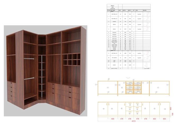 Gig Preview - Make cutting list for your  furniture for save budjet