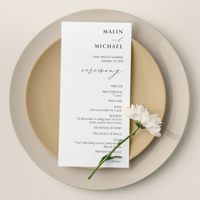 Gig Preview - Design a beautiful wedding program