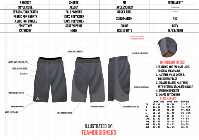 Gig Preview - Do apparel design sheet for your company for manufacturers