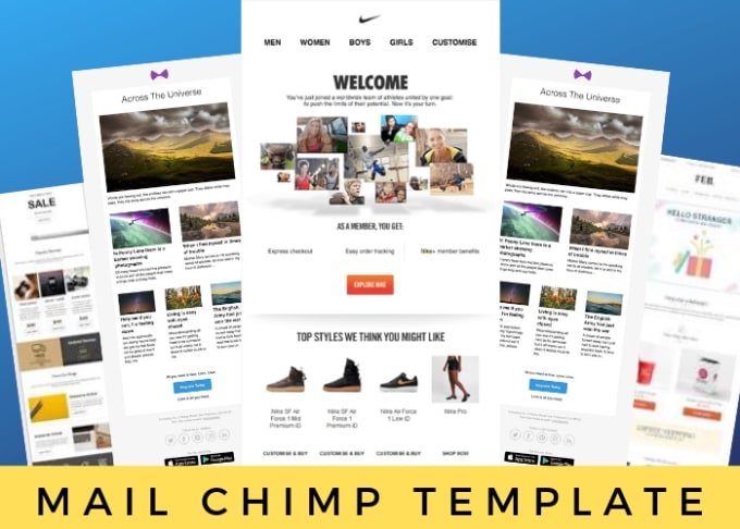 Gig Preview - Design a responsive beautiful mailchimp template