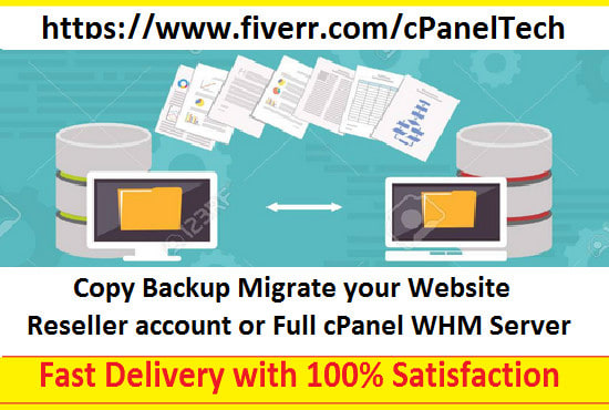 Gig Preview - Copy backup migrate your website or reseller account or full cpanel whm server