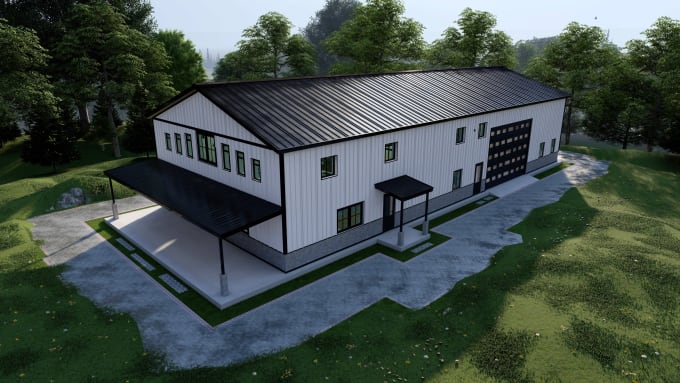 Gig Preview - Create barndominium and pole barn floor plan and visuals