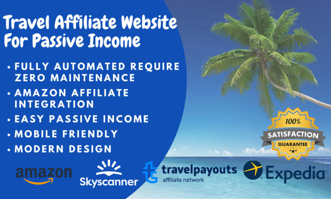 Gig Preview - Provide automated travel affiliate websites for passive income