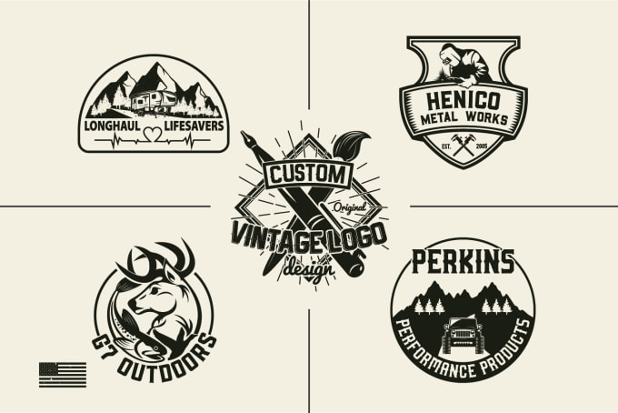 Gig Preview - Create a custom vintage logo, retro design