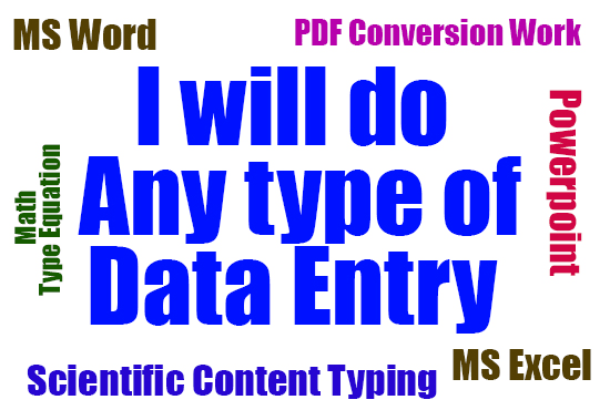 Gig Preview - Do data entry excel word typing and virtual assistant work