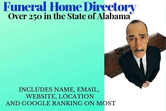 Gig Preview - Provide you with a funeral home directory for alabama