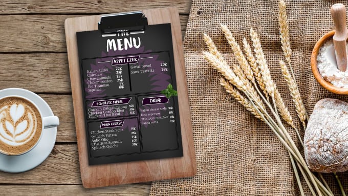 Gig Preview - Design your restaurant menu in a modern style in 5 hours