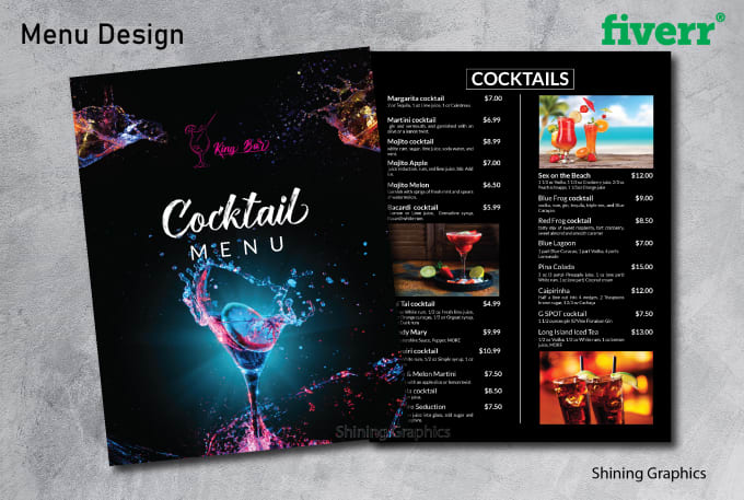 Gig Preview - Design a custom appealing restaurant menu and price list