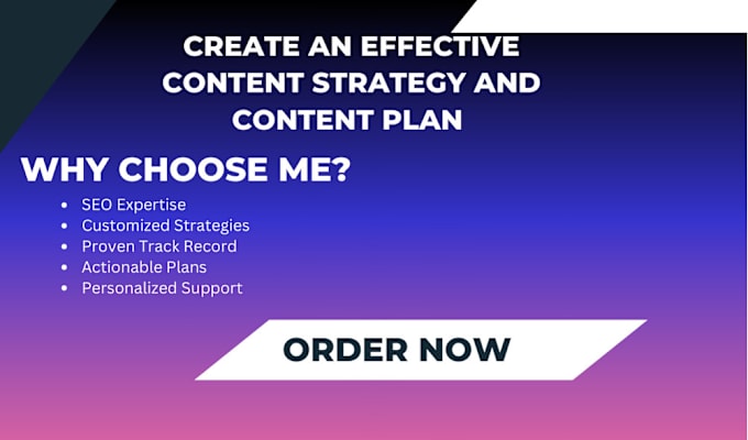 Gig Preview - Create an effective content strategy and content plan for SEO blog