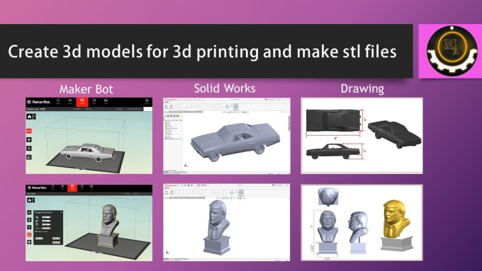 Gig Preview - Create stl file for 3d printing any model or prototype