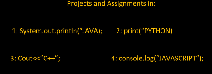 Gig Preview - Do your programming tasks in java, c, python and js