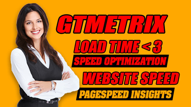 Gig Preview - Gtmetrix speed optimization wordpress website speed optimize pagespeed insights