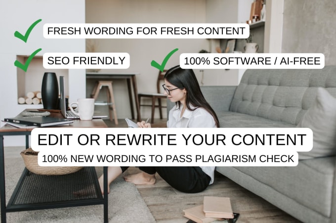 Gig Preview - Rewrite or edit your content with SEO to draw buyers